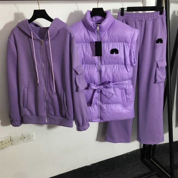 autumn womens designer clothe three piece set letter laced cotton vest jacket padded long-sleeved hooded jackets casual pants 4 color women, White
autumn womens designer clothe three piece set letter laced cotton vest jacket padded long-sleeved hooded jackets casual pants 4 color women, White
