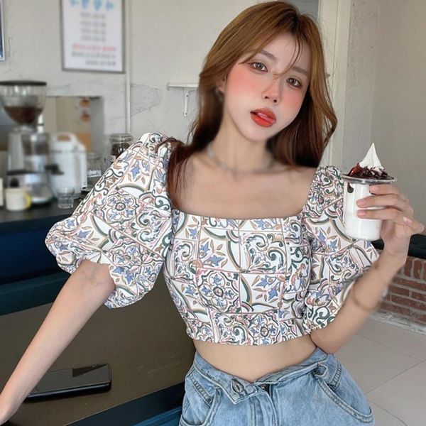 women's blouses shirts floral print off shoulder sweet exposed navel chiffon puff short sleeve 230630, White
women's blouses shirts floral print off shoulder sweet exposed navel chiffon puff short sleeve 230630, White