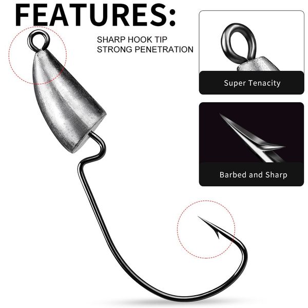 5pc triangle head hooks 5g 7g 10g 14g 20g ship type fishing hook soft worm jig lure hook jig head fishing tackle hooks
5pc triangle head hooks 5g 7g 10g 14g 20g ship type fishing hook soft worm jig lure hook jig head fishing tackle hooks