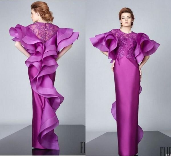 fushia ruffles illusion beaded appliques evening dresses sheath floor length back short sleeves formal party gowns6813692, Black;red
fushia ruffles illusion beaded appliques evening dresses sheath floor length back short sleeves formal party gowns6813692, Black;red