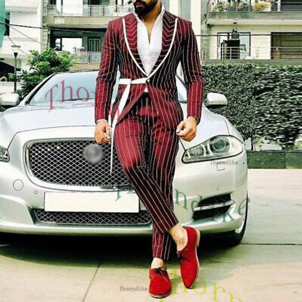 men's suits blazers thorndike fashion 2pcs burgundy stripe ed lapel men suit slim fit for wedding groom prom tuxedo t1347 230630, White;black
men's suits blazers thorndike fashion 2pcs burgundy stripe ed lapel men suit slim fit for wedding groom prom tuxedo t1347 230630, White;black