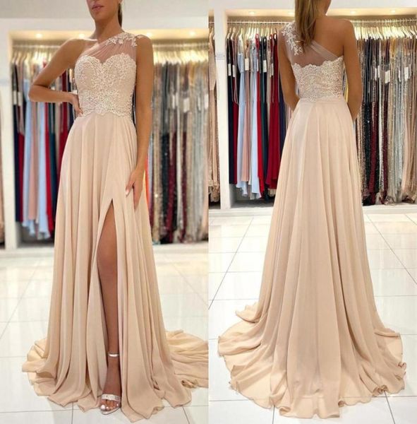 new simple champagne one shoulder bridesmaid dresses with sheer appliques split long maid of honor gowns prom evening dress bc11217410074, White;pink
new simple champagne one shoulder bridesmaid dresses with sheer appliques split long maid of honor gowns prom evening dress bc11217410074, White;pink