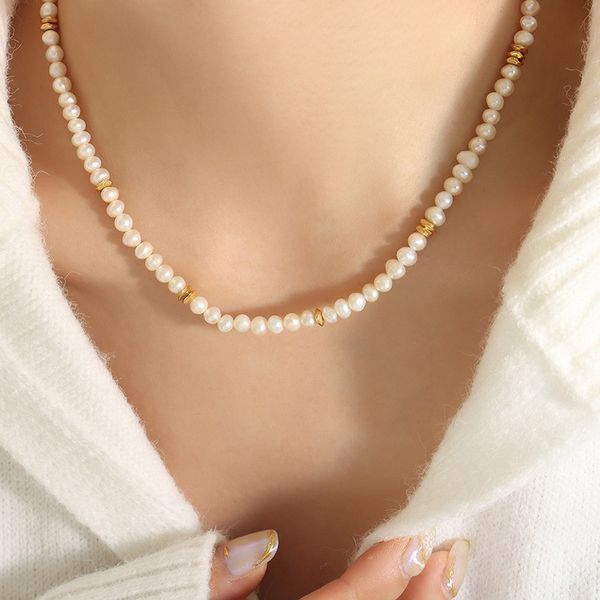 french irregular fresh water pearl splicing titanium steel accessories personality temperament necklace delicate elegant high sense of jewel, Silver 
french irregular fresh water pearl splicing titanium steel accessories personality temperament necklace delicate elegant high sense of jewel, Silver