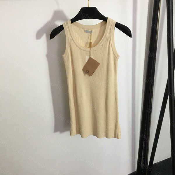 23ss womens designer clothing womens knits round neck solid color pit stripe slim knit vest womens clothes, White
23ss womens designer clothing womens knits round neck solid color pit stripe slim knit vest womens clothes, White