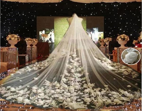 new design 3d rose flower applique wedding veils cathedral lenght long bridal veil with comb wedding accessories8054408, Black
new design 3d rose flower applique wedding veils cathedral lenght long bridal veil with comb wedding accessories8054408, Black