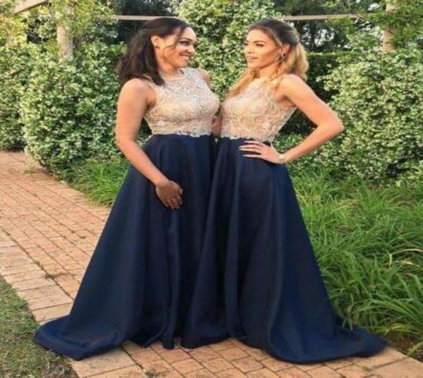 2019 formal navy blue long bridesmaid dresses jewel neck beaded champagne gold sheer lace bodice a line satin bottom bridesmaids f8220026, White;pink
2019 formal navy blue long bridesmaid dresses jewel neck beaded champagne gold sheer lace bodice a line satin bottom bridesmaids f8220026, White;pink