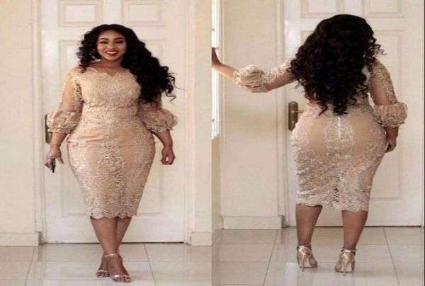 african champagne plus size mother of the bride dresses lace applique 34 sleeves tea length wedding guest gowns formal evening dr4218352, Black;red
african champagne plus size mother of the bride dresses lace applique 34 sleeves tea length wedding guest gowns formal evening dr4218352, Black;red