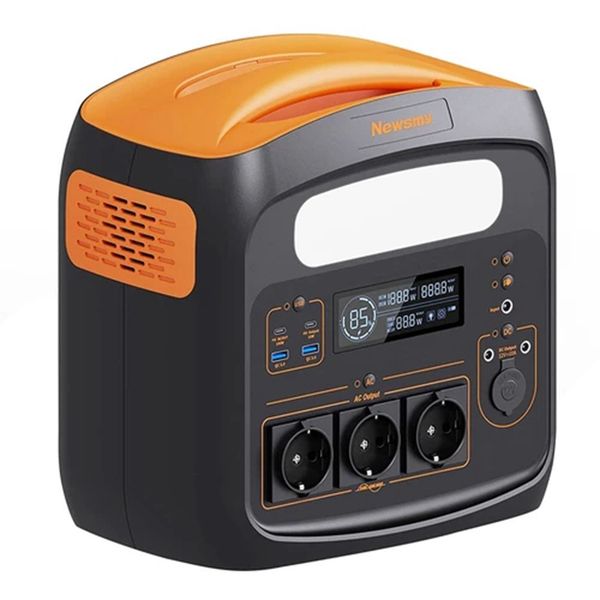 newsmy n1200 portable power station, 921wh lifepo4 battery packs, 1200w ac pure sine wave, 10 outputs, led light, pd 100w charging
newsmy n1200 portable power station, 921wh lifepo4 battery packs, 1200w ac pure sine wave, 10 outputs, led light, pd 100w charging