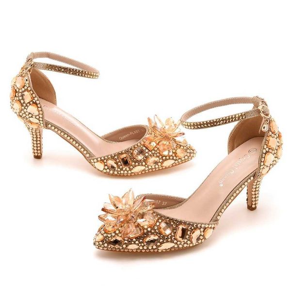 7cm large slim pointed crystal glass flower high heel sandals champagne gold banquet dinner women's shoes, Black
7cm large slim pointed crystal glass flower high heel sandals champagne gold banquet dinner women's shoes, Black