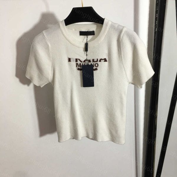 23ss womens knits womens designer clothing solid color chest letter knit short sleeve t-shirt womens clothes, White
23ss womens knits womens designer clothing solid color chest letter knit short sleeve t-shirt womens clothes, White