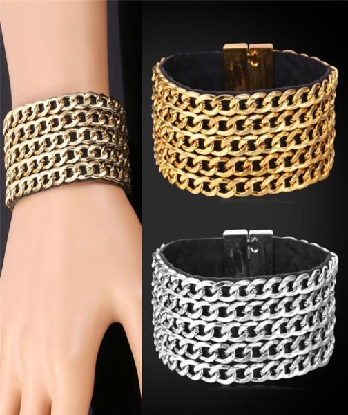 men039s platinumgold plated big wide genuine leather bracelet with multilayer cuban link chain statement bracelet5143120, Golden;silver
men039s platinumgold plated big wide genuine leather bracelet with multilayer cuban link chain statement bracelet5143120, Golden;silver
