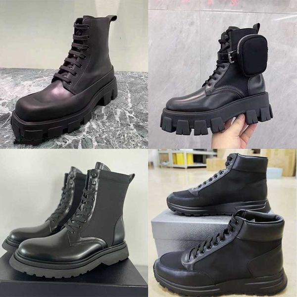 men boot designer leather ankle martin combat boots luxury platform wedges lace-up round toe block heels flat booties autumn winter outdoor, Black
men boot designer leather ankle martin combat boots luxury platform wedges lace-up round toe block heels flat booties autumn winter outdoor, Black