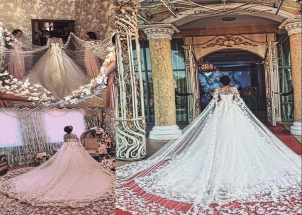 ravishing 2meter long sleeve wedding dress jewel neck beads 3d floral applique chapel train bridal dress fashion dubai princess we6520954, White
ravishing 2meter long sleeve wedding dress jewel neck beads 3d floral applique chapel train bridal dress fashion dubai princess we6520954, White