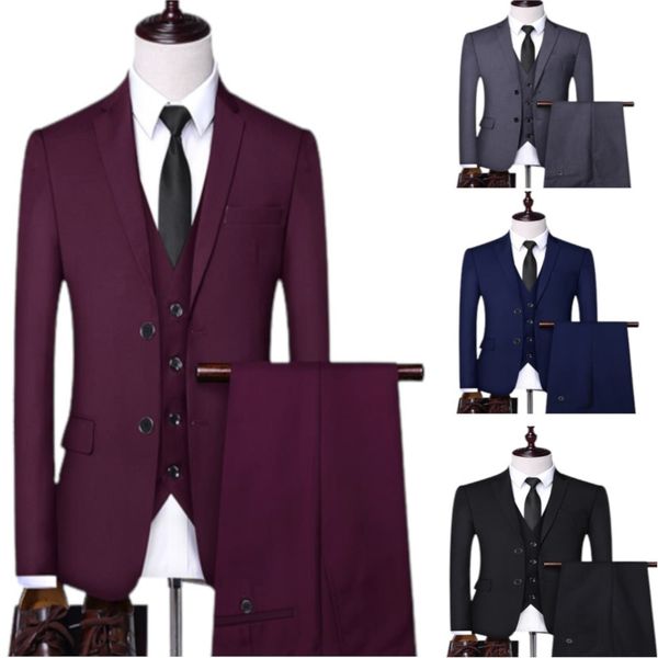 men's suits blazers wedding suit men dress korean slims business 3 pieces jacket pants vest formal tuxedo groom 230630, White;black
men's suits blazers wedding suit men dress korean slims business 3 pieces jacket pants vest formal tuxedo groom 230630, White;black