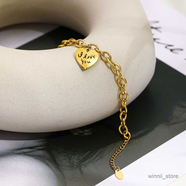 charm bracelets wild gold stainless steel chains bracelet for women heart pendant trend jewelry lovers gifts r230701, Golden;silver
charm bracelets wild gold stainless steel chains bracelet for women heart pendant trend jewelry lovers gifts r230701, Golden;silver