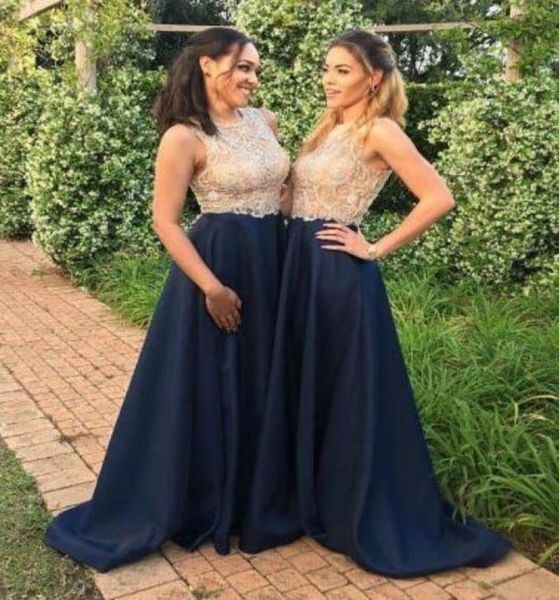 2019 formal navy blue long bridesmaid dresses jewel neck beaded champagne gold sheer lace bodice a line satin bottom bridesmaids f7002077, White;pink
2019 formal navy blue long bridesmaid dresses jewel neck beaded champagne gold sheer lace bodice a line satin bottom bridesmaids f7002077, White;pink
