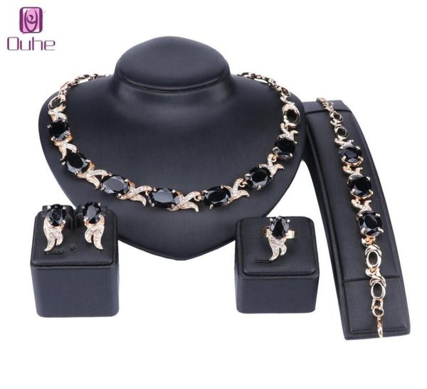 trendy jewelry set gold color black crystal african beads necklace bracelet earring ring set saudi women party bridal decoration 29484306, Slivery;golden
trendy jewelry set gold color black crystal african beads necklace bracelet earring ring set saudi women party bridal decoration 29484306, Slivery;golden