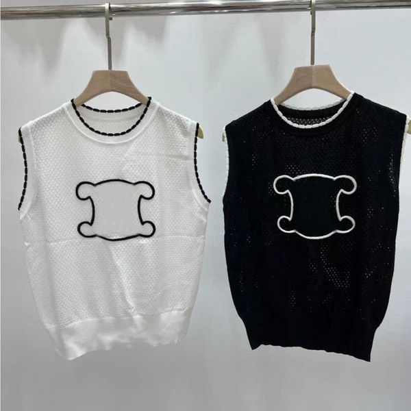 summer casual tank women designer vest embroidered letter brand sleeveless round neck hollow pullover tee, White
summer casual tank women designer vest embroidered letter brand sleeveless round neck hollow pullover tee, White