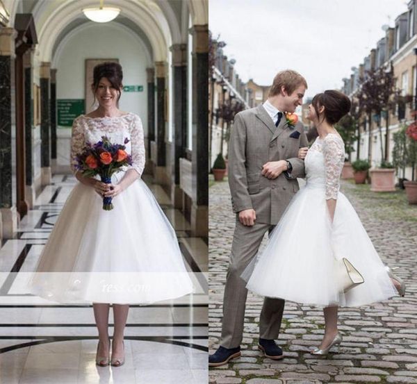 modest short lace tulle skirt country wedding dresses 2019 vintage 3 4 long sleeves tealength zipper back short wedding bridal dr8261389, White
modest short lace tulle skirt country wedding dresses 2019 vintage 3 4 long sleeves tealength zipper back short wedding bridal dr8261389, White