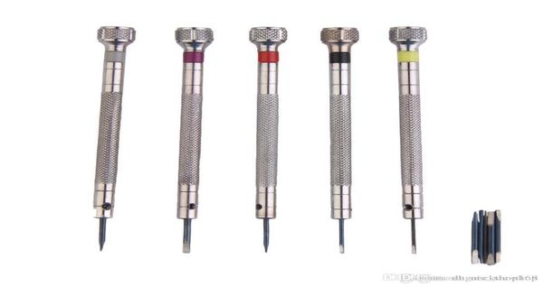 mini 5pcs silver tone screwdriver set watch repair tools kit with 5pcs cutter heads mengmeng6665681043