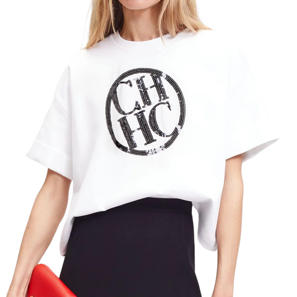 2023 new women's summer t-shirt short sleeve t-shirt heavy work sequin sewing letters fashion simple street women's style, White
2023 new women's summer t-shirt short sleeve t-shirt heavy work sequin sewing letters fashion simple street women's style, White