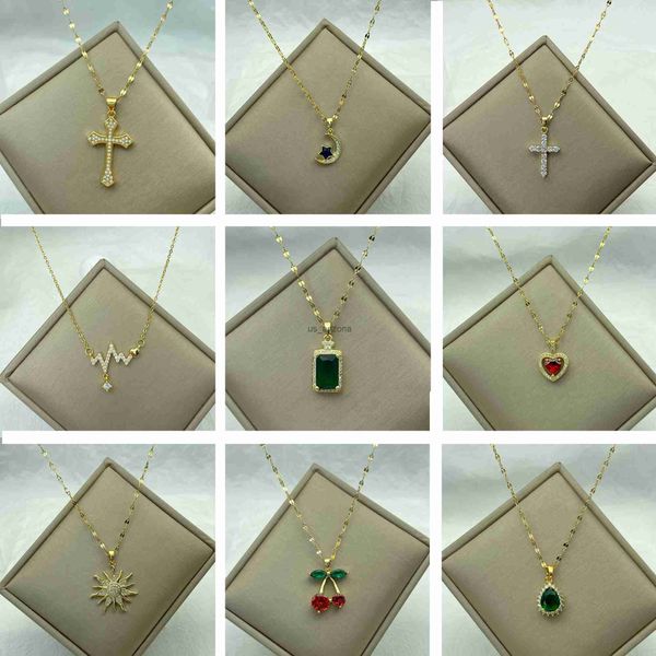 gold color stainless steel necklace for women style butterfly jewlry green water drop copper pendant zircon pearl cross butterly l230620, Silver
gold color stainless steel necklace for women style butterfly jewlry green water drop copper pendant zircon pearl cross butterly l230620, Silver