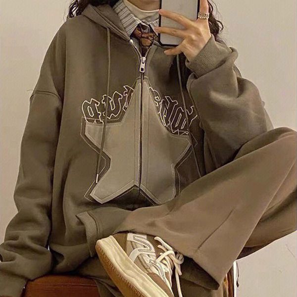 women's hoodies sweatshirts spring autumn sweatshirt hoody cardigan jacket harajuku star print oversized hoodies zipper coats korean st, Black
women's hoodies sweatshirts spring autumn sweatshirt hoody cardigan jacket harajuku star print oversized hoodies zipper coats korean st, Black