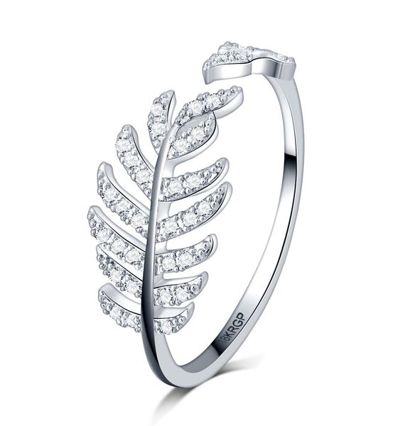 real 925 sterling silver cz diamond leaf feather ring with logo and original box fit style wedding ring engagement jewelry for wom6039074, Slivery;golden
real 925 sterling silver cz diamond leaf feather ring with logo and original box fit style wedding ring engagement jewelry for wom6039074, Slivery;golden
