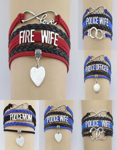 infinity love policefire wife mom officer dom double heart charm wrap bracelet rope women men bracelets jewelry7942463, Golden;silver
infinity love policefire wife mom officer dom double heart charm wrap bracelet rope women men bracelets jewelry7942463, Golden;silver