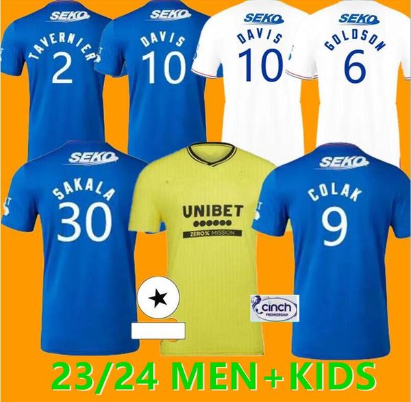 23 24 glasgow rangers soccer jerseys 2023 2024 home blue sakala kent tavernier morelos colak hogan football shirt men kids kit fans player v, Black;yellow
23 24 glasgow rangers soccer jerseys 2023 2024 home blue sakala kent tavernier morelos colak hogan football shirt men kids kit fans player v, Black;yellow