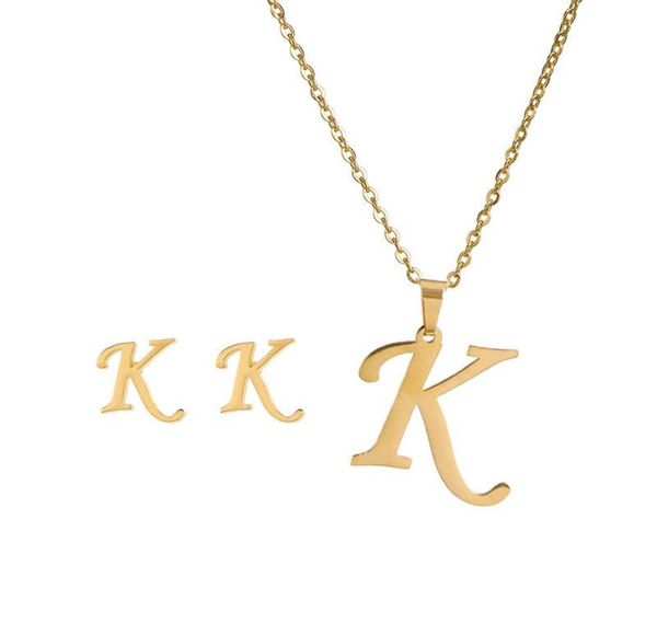 26 letter necklaces with earring jewelry set stainless steel gold plated choker initial pendant necklace women alphabet chains jew5940339, Silver
26 letter necklaces with earring jewelry set stainless steel gold plated choker initial pendant necklace women alphabet chains jew5940339, Silver