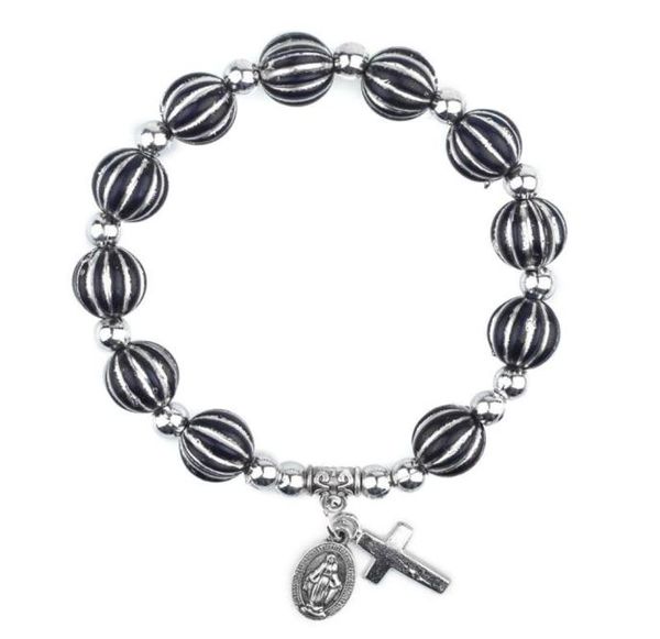 10mm acrylic beads catholic bracelets religious cross pendant virgin mary elastic bracelet beaded strands8244833, Black
10mm acrylic beads catholic bracelets religious cross pendant virgin mary elastic bracelet beaded strands8244833, Black