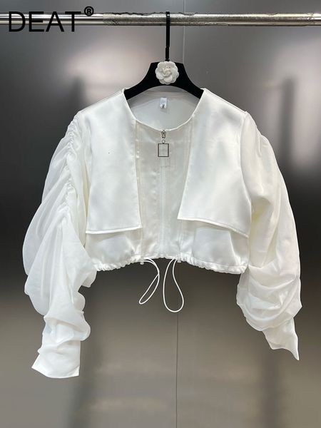 women's jackets deat shoulder patchwork o neck jacket women hem elastic drawstring puff sleeve loose coat female trend 2023 spring 11xx, Black;brown
women's jackets deat shoulder patchwork o neck jacket women hem elastic drawstring puff sleeve loose coat female trend 2023 spring 11xx, Black;brown