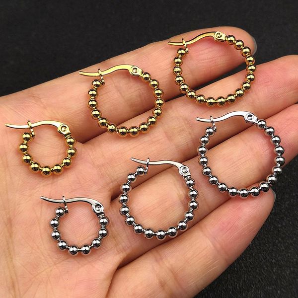 hoop huggie 6pcslot fashion stainless steel beaded gold color hoop earrings for women jewelry party wedding gift factory wholesale 230630, Golden;silver
hoop huggie 6pcslot fashion stainless steel beaded gold color hoop earrings for women jewelry party wedding gift factory wholesale 230630, Golden;silver
