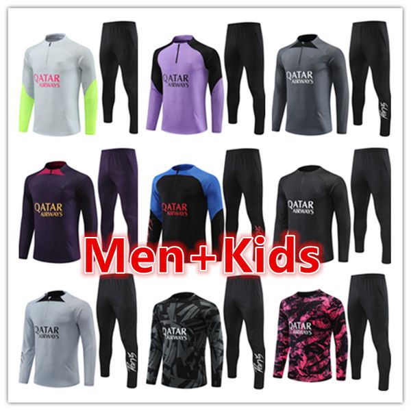 22 23 24 paris psgs mens and kids soccer tracksuit jersey kit 2023 2024 psgs men football jerseys training tracksuits jacket set chandal fut, Black
22 23 24 paris psgs mens and kids soccer tracksuit jersey kit 2023 2024 psgs men football jerseys training tracksuits jacket set chandal fut, Black