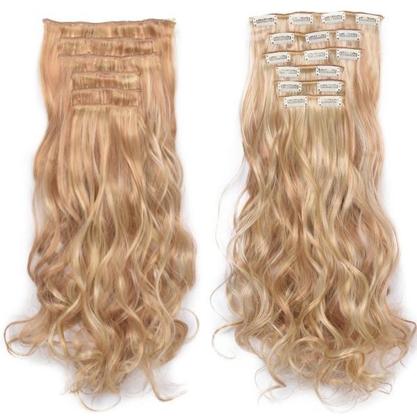16 clips in hair extension body wave 22quot hair extension clip for women synthetic hair extensions brown 613 ombre color8325104, Black;brown
16 clips in hair extension body wave 22quot hair extension clip for women synthetic hair extensions brown 613 ombre color8325104, Black;brown