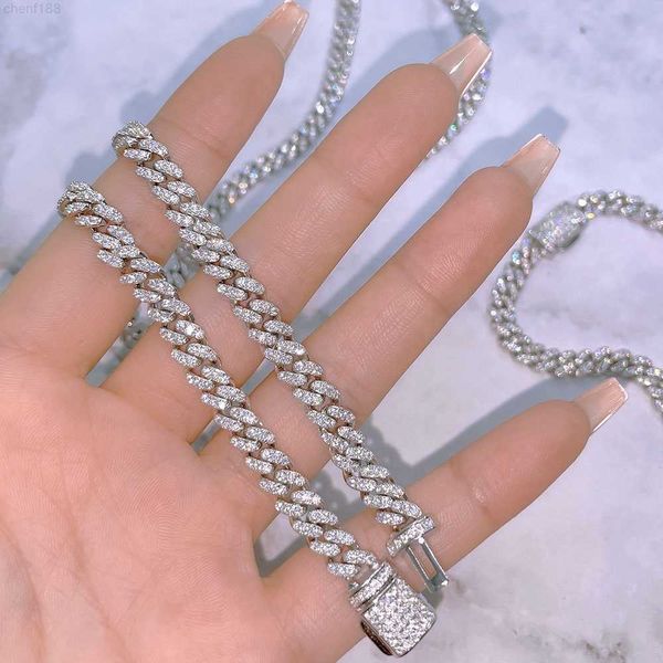 925 sterling silver 6mm 8mm 10mm 12mm 14mm miami chain iced out bling hip hop moissanite diamond cuban necklace 
925 sterling silver 6mm 8mm 10mm 12mm 14mm miami chain iced out bling hip hop moissanite diamond cuban necklace