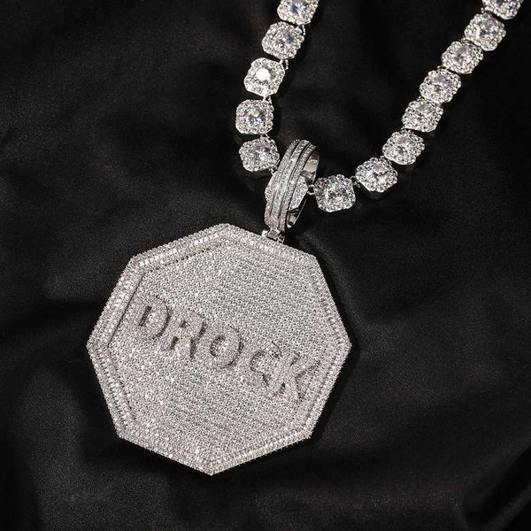 new arrival hiphop jewelry iced out octagonal zircon pendant necklace with cuban chain for men women, Silver
new arrival hiphop jewelry iced out octagonal zircon pendant necklace with cuban chain for men women, Silver