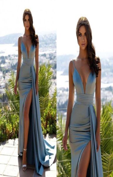 ice blue high side split mermaid evening dresses spaghetti straps v neck pleats ruffles sweep train party prom gowns custom m3107681, Black
ice blue high side split mermaid evening dresses spaghetti straps v neck pleats ruffles sweep train party prom gowns custom m3107681, Black