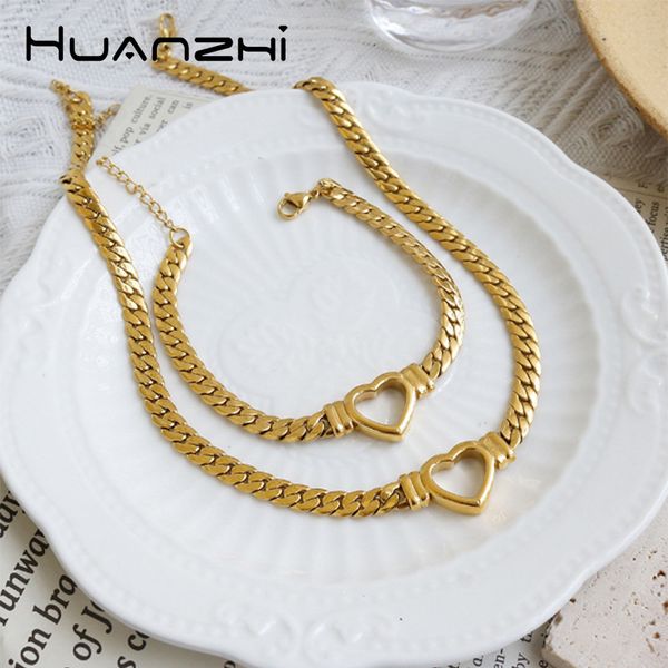 pendant necklaces huanzhi steel cuban heartshaped necklace for women goldplated hollow love pendant flat snake chain jewelry 230630, Silver
pendant necklaces huanzhi steel cuban heartshaped necklace for women goldplated hollow love pendant flat snake chain jewelry 230630, Silver