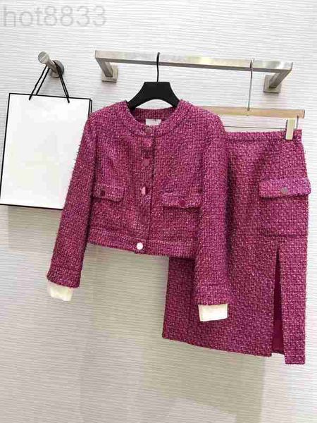 two piece dress designer 23 early autumn style plum purple fake tweed coat high waist split half skirt set q3yx, White
two piece dress designer 23 early autumn style plum purple fake tweed coat high waist split half skirt set q3yx, White