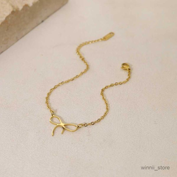 charm bracelets wild trendy stainless steel chains bow bracelet for women simple charm waterproof jewelry r230701, Golden;silver
charm bracelets wild trendy stainless steel chains bow bracelet for women simple charm waterproof jewelry r230701, Golden;silver