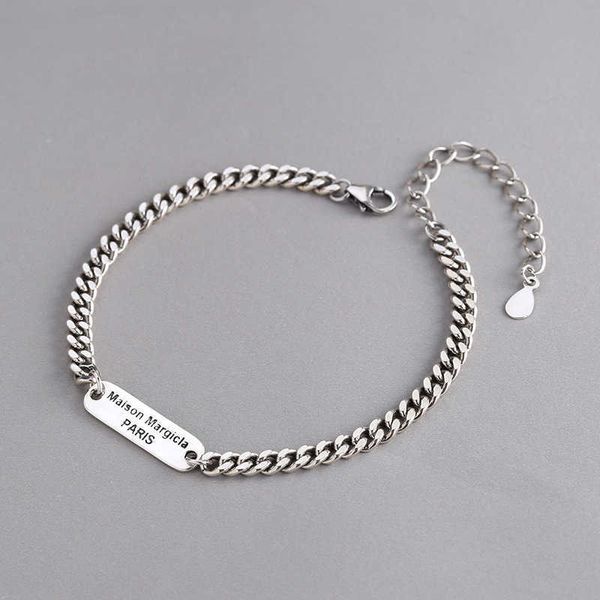 bangle chain s925 sterling letter magilla silver bracelet east gate japanese and korean fashion personalized casual versatile women's s, Black
bangle chain s925 sterling letter magilla silver bracelet east gate japanese and korean fashion personalized casual versatile women's s, Black