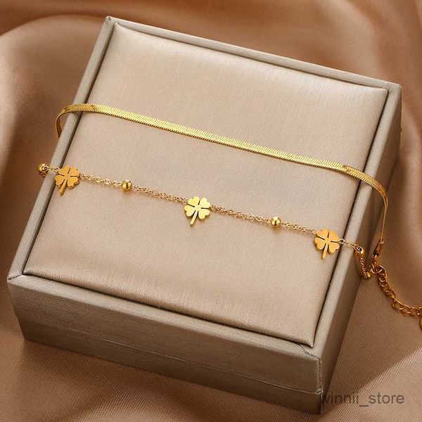 charm bracelets stainless steel fashion jewelry 18k gold lucky wristband layer chain r230701, Golden;silver
charm bracelets stainless steel fashion jewelry 18k gold lucky wristband layer chain r230701, Golden;silver