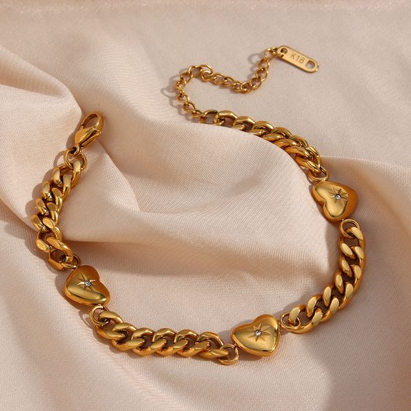 bangle fine polished stainless steel 18k gold plated zircon paved ocean heart cuban chain bracelets bangles for women gold bracelet 230630, Black
bangle fine polished stainless steel 18k gold plated zircon paved ocean heart cuban chain bracelets bangles for women gold bracelet 230630, Black