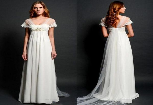 sheer lace bolero cap sleeves wedding dresses 2015 for pregnant women empire waist vneck illusion back elegant beach bridal gowns1751769, White
sheer lace bolero cap sleeves wedding dresses 2015 for pregnant women empire waist vneck illusion back elegant beach bridal gowns1751769, White