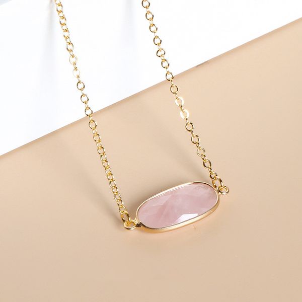 copper gold edged oval natural stone pendant rose quartzs crystal black agate necklace for women jewelry gift, Silver
copper gold edged oval natural stone pendant rose quartzs crystal black agate necklace for women jewelry gift, Silver