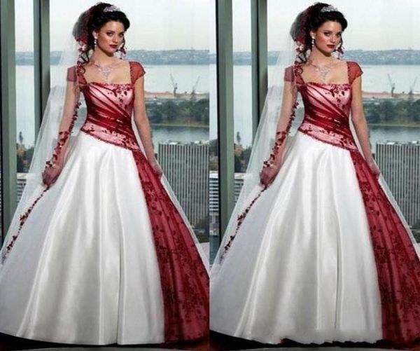 2019 red and white gothic wedding dresses square fall plus size ball gowns short sleeve organza sweep train backless bridal c5585855
2019 red and white gothic wedding dresses square fall plus size ball gowns short sleeve organza sweep train backless bridal c5585855