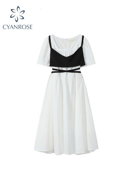 urban dresse casual black strap vest and blouse high waist short sleeve dress summer chic fashion korean two piece female 230630, White;black
urban dresse casual black strap vest and blouse high waist short sleeve dress summer chic fashion korean two piece female 230630, White;black
