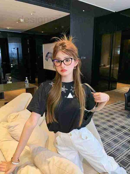 women's t-shirt designer summer new pentagram nail diamond round neck short sleeve t-shirt small straight shoulder pink casual versatil, White
women's t-shirt designer summer new pentagram nail diamond round neck short sleeve t-shirt small straight shoulder pink casual versatil, White